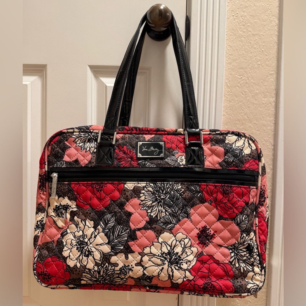 Vera Bradley Red and Black Quilted Laptop Bag